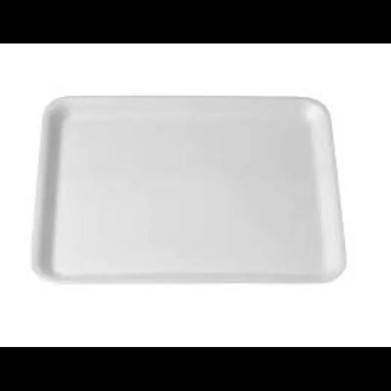 12S Meat Tray 11.25X9.25X0.5 IN 1 Compartment Polystyrene Foam Shallow White Rectangle 250/Bundle