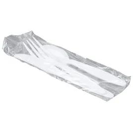 3PC Cutlery Kit Plastic White Heavy Duty Individually Wrapped With Fork,Knife,Spoon 500/Case