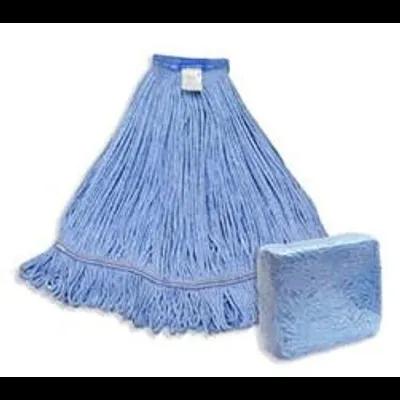 Mop Head Large (LG) Blue Synthetic Fiber Rayon Cotton 4PLY Loop End Wide Band 1/Each