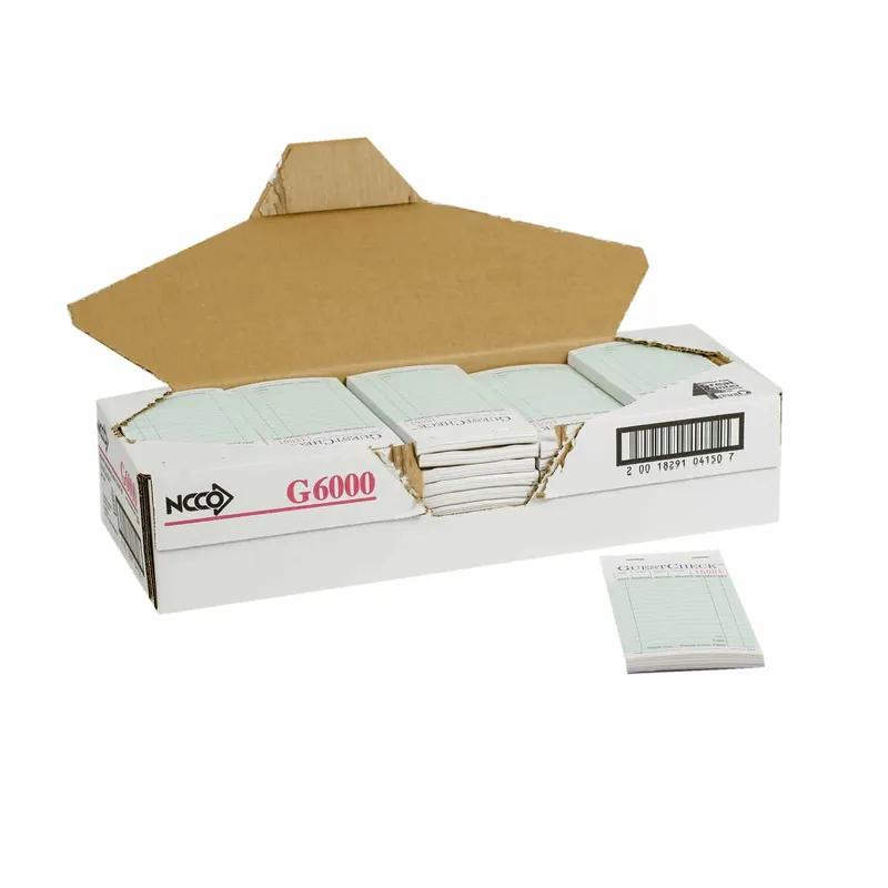 Guest Check 6.75X3.5 IN Green 2-Part 2500/Case