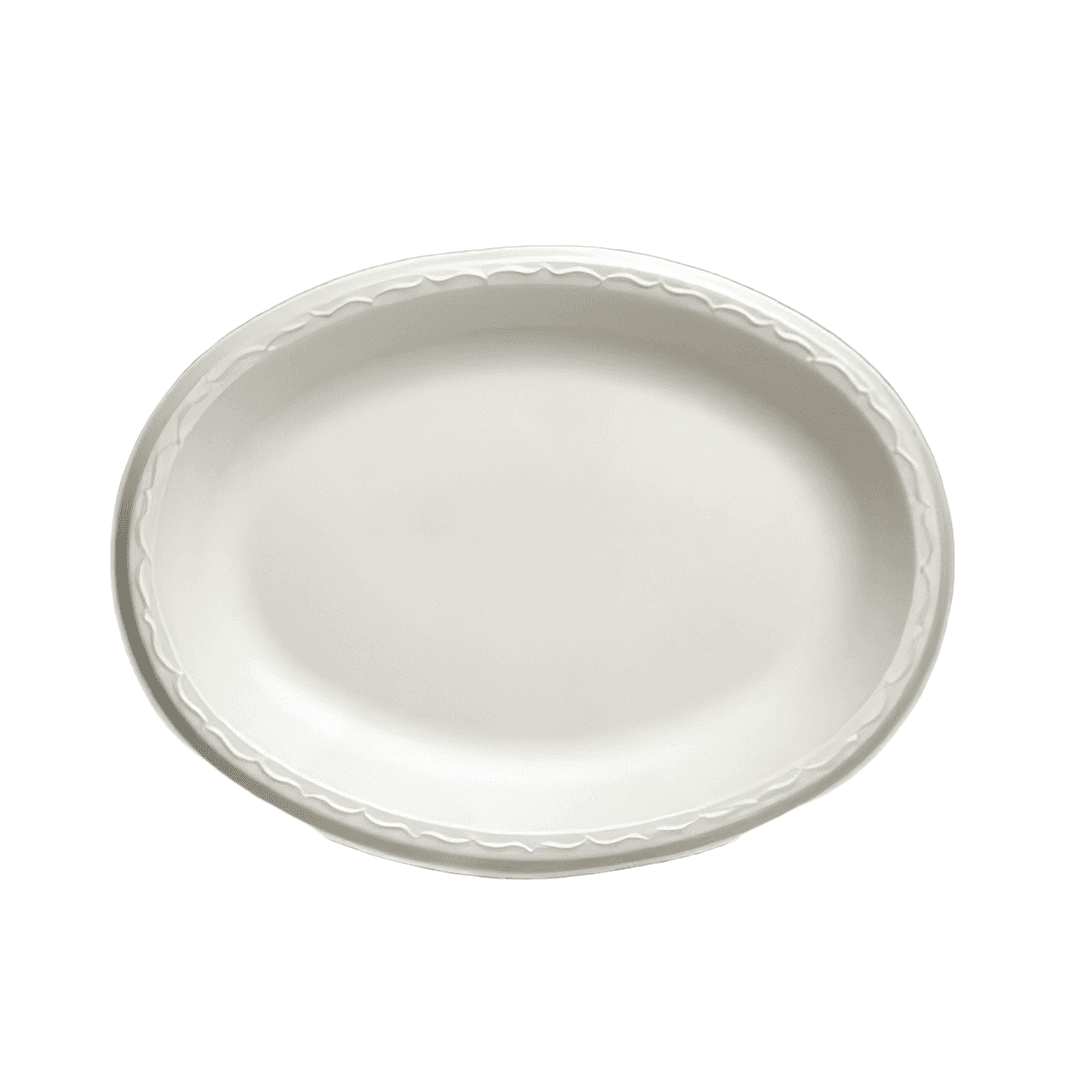 Serving Tray Base 11X8.5 IN Polystyrene Foam Black Oval Laminated 500/Case