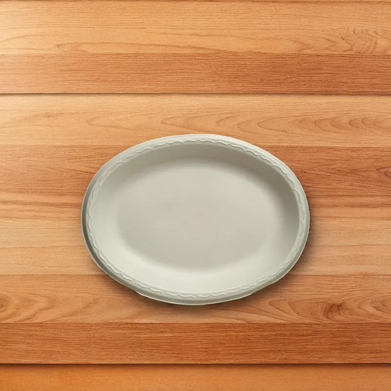 Serving Tray Base 11X8.5 IN Polystyrene Foam Black Oval Laminated 500/Case