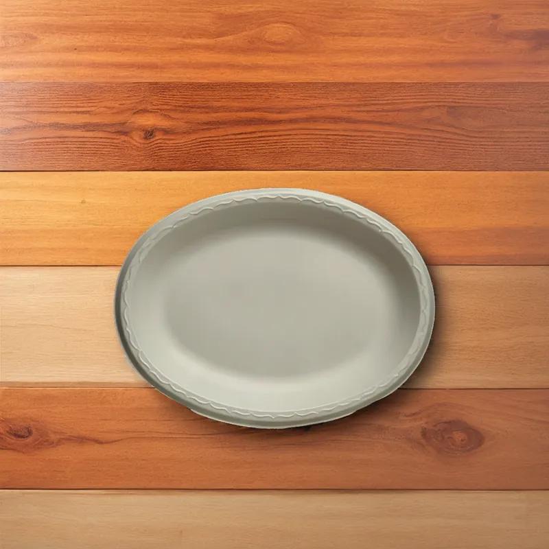 Serving Tray Base 11X8.5 IN Polystyrene Foam Black Oval Laminated 500/Case