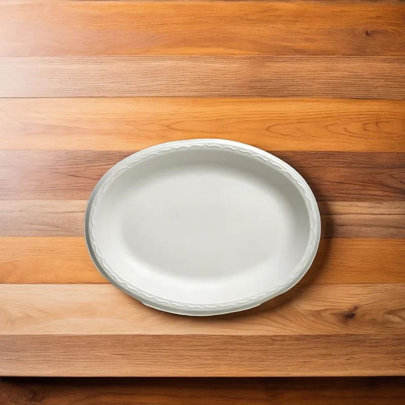 Serving Tray Base 11X8.5 IN Polystyrene Foam Black Oval Laminated 500/Case