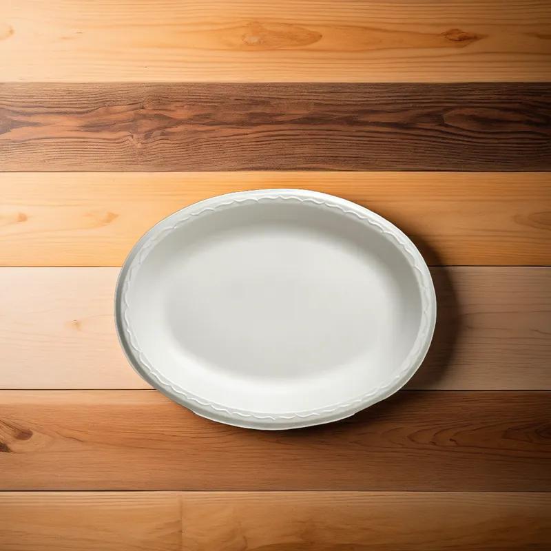 Serving Tray Base 11X8.5 IN Polystyrene Foam Black Oval Laminated 500/Case