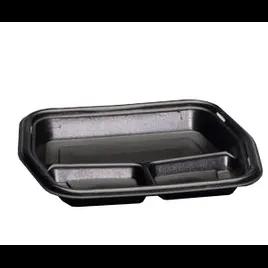 Take-Out Container Base 8.88X11.25X1.25 IN 3 Compartment Polystyrene Foam Black Rectangle Insulated 250/Case