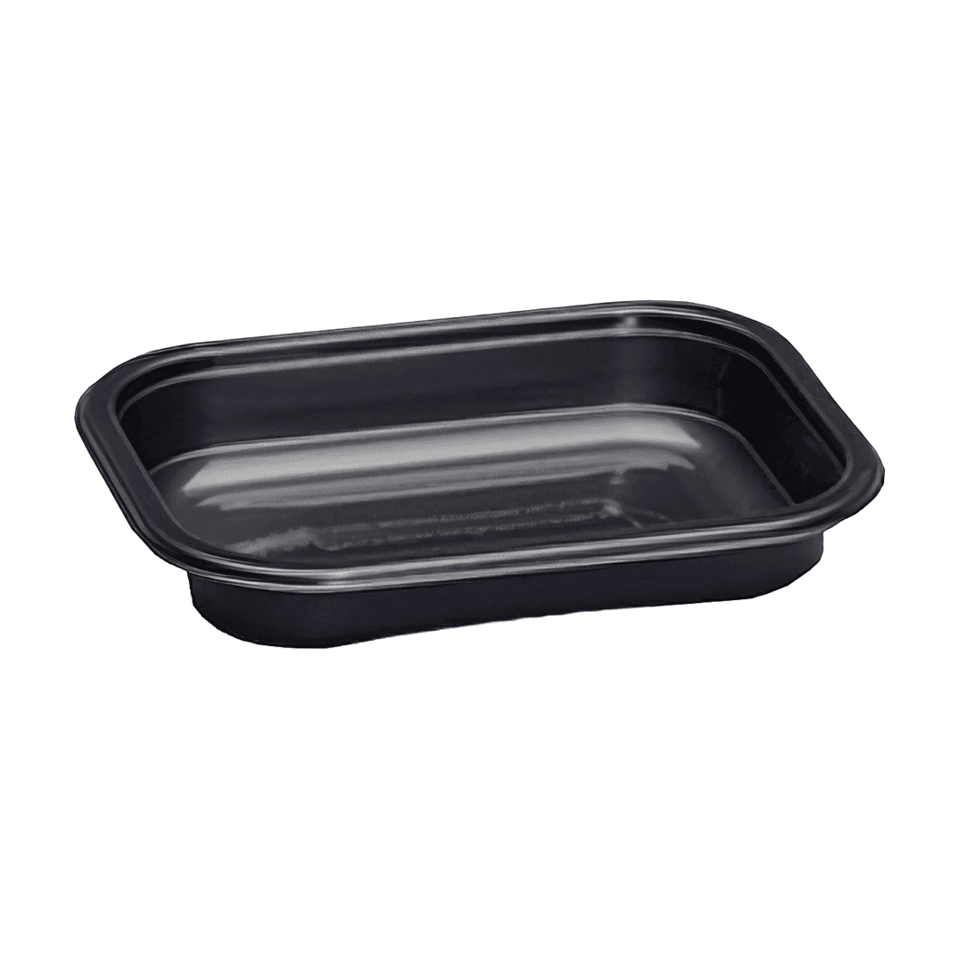 Take-Out Container Base 6.5X5X1.1 IN Plastic Black Oval 500/Case