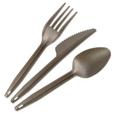3PC Cutlery Kit Brown With Fork,Knife,Spoon 250/Case