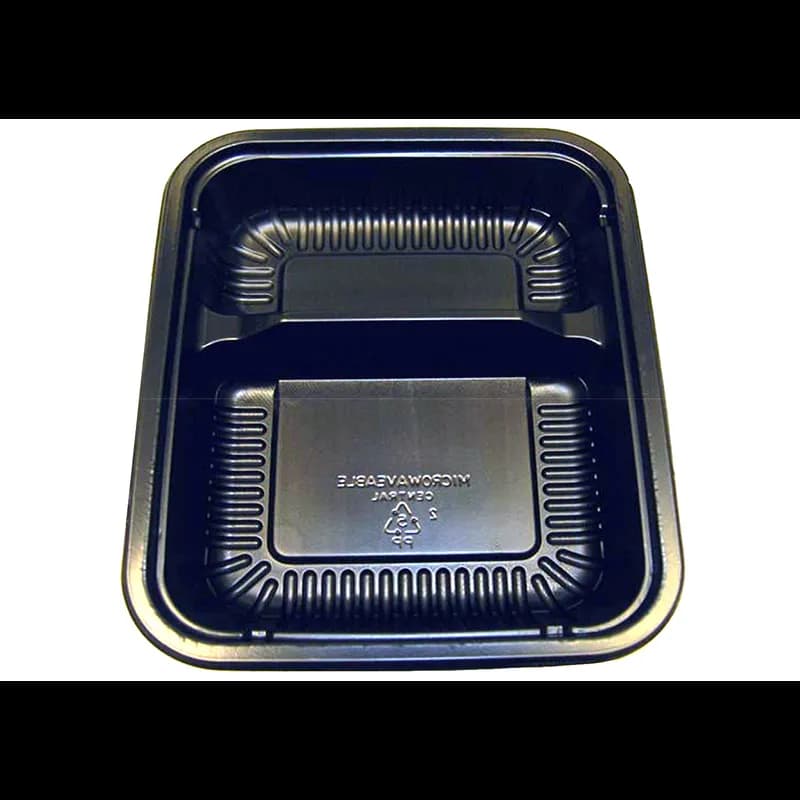Take-Out Container Base 24 OZ PP Black Oblong 250/Case
