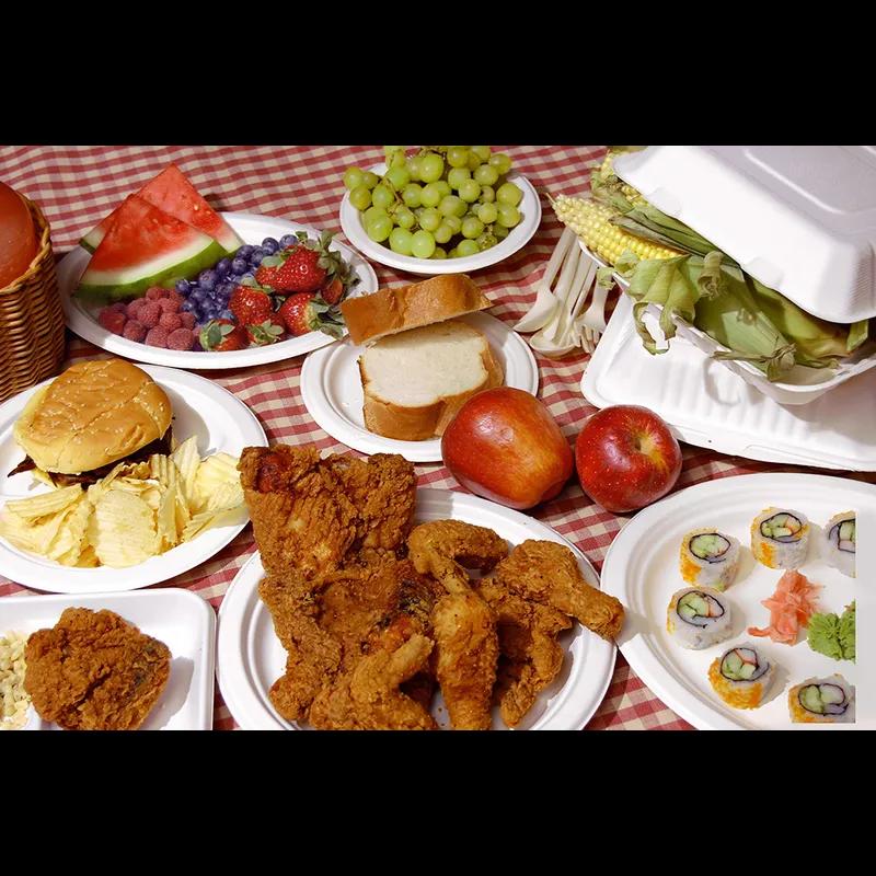 ChampWare Plate 9 IN Molded Fiber White Round Heavy Duty 500/Case