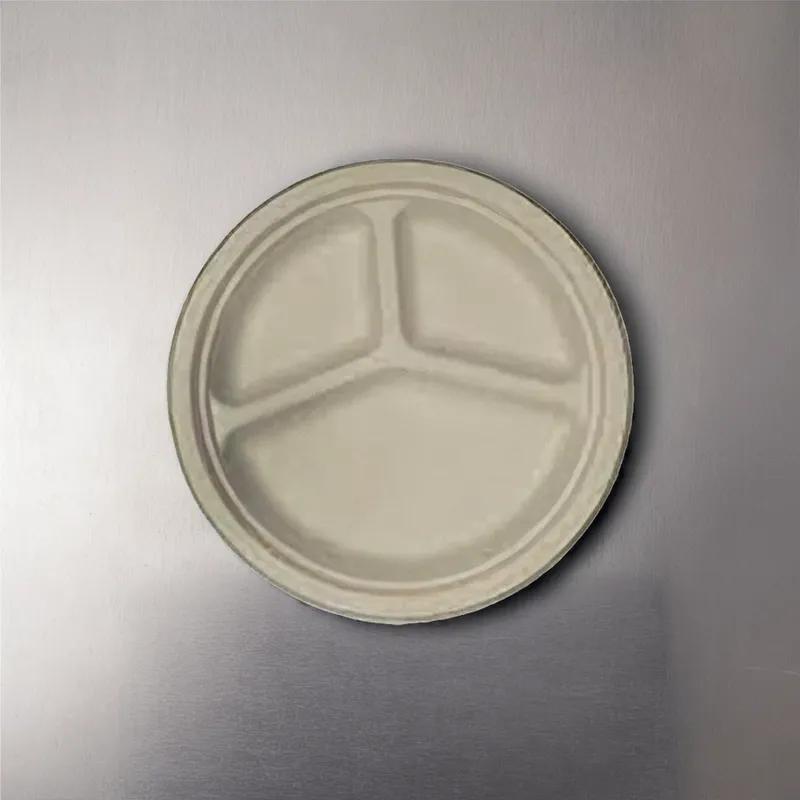 Plate 9 IN 3 Compartment Molded Fiber White Heavy Duty 500/Case