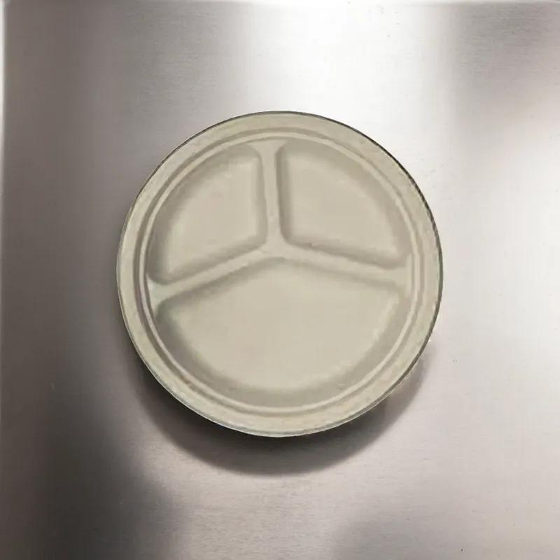 Plate 9 IN 3 Compartment Molded Fiber White Heavy Duty 500/Case