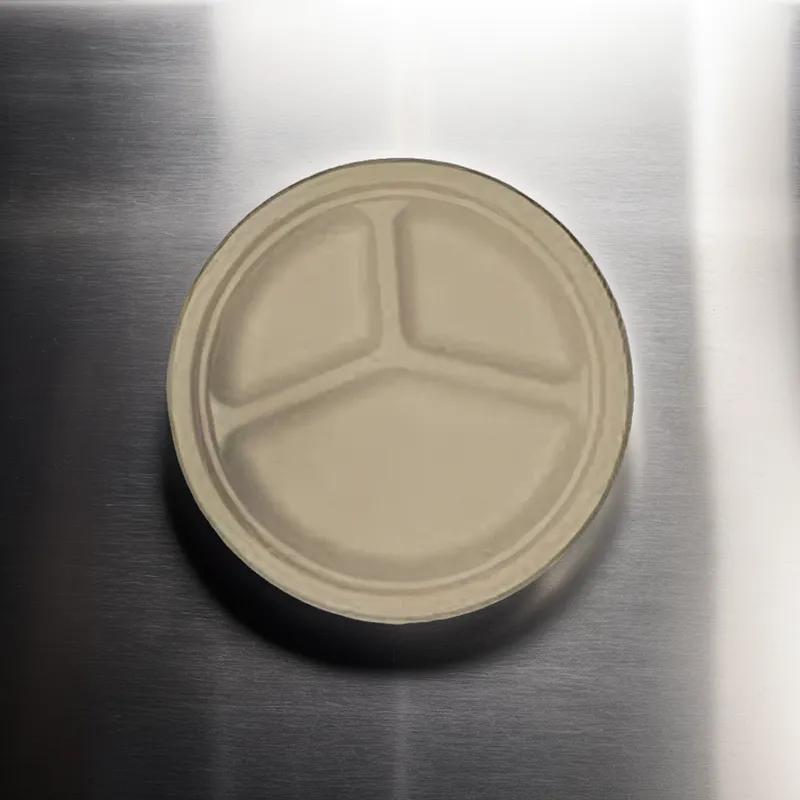 Plate 9 IN 3 Compartment Molded Fiber White Heavy Duty 500/Case