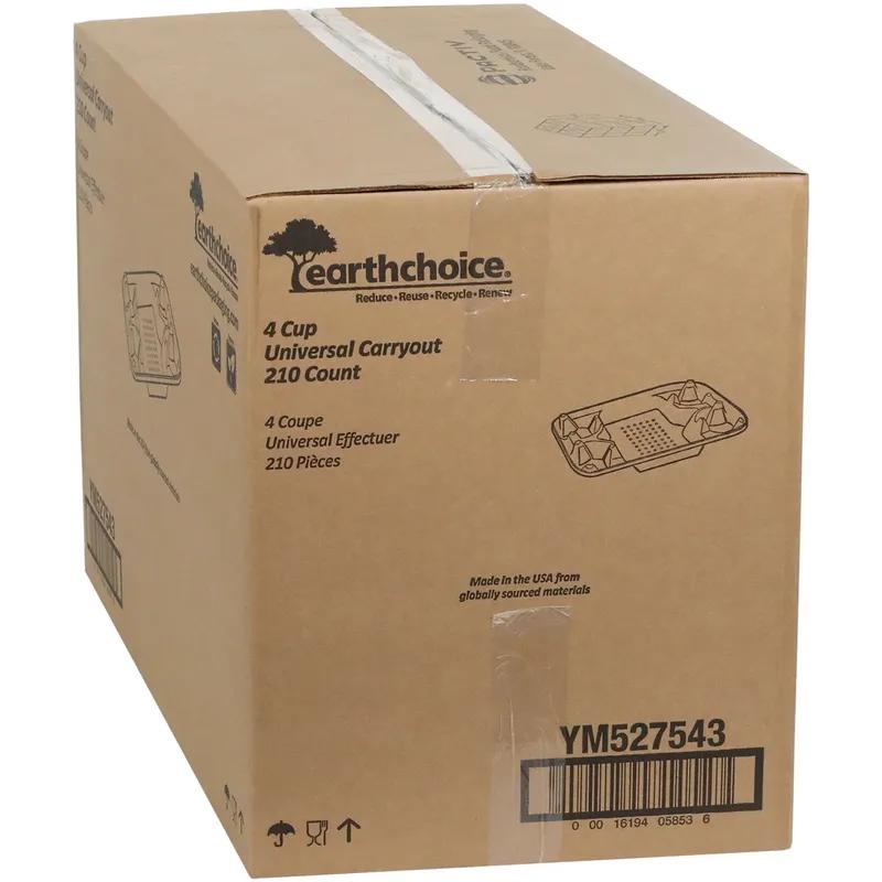 Cup Carrier & Tray 1.75X8.5X13.75 IN 4 Compartment Molded Fiber Natural For 8-24 OZ Without Handle 210/Case