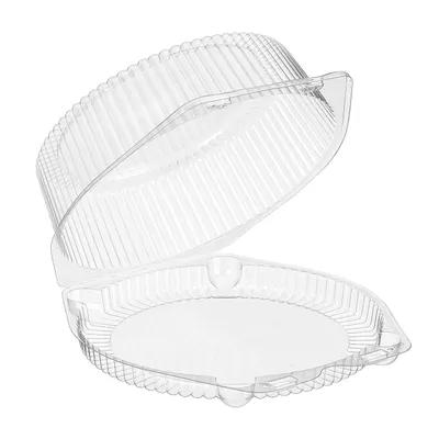 Essentials SureLock Pie Hinged Container With High Dome Lid 8X3 IN RPET Clear Round 200/Case