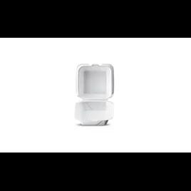 Take-Out Container Hinged With Dome Lid 5.25X5.25X2.75 IN Polystyrene Foam White Square 500/Case