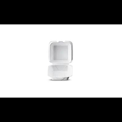 Take-Out Container Hinged With Dome Lid 5.25X5.25X2.75 IN Polystyrene Foam White Square 500/Case