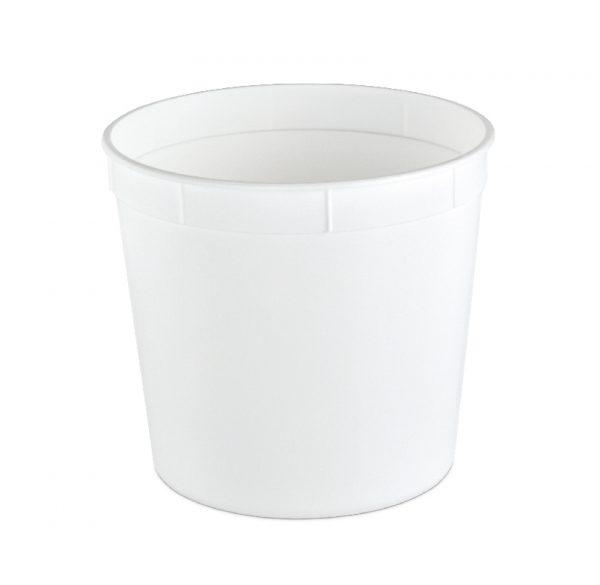 Classic Line Bucket & Tub Base 86 OZ HDPE White Round 200/Case