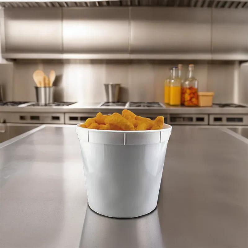 Classic Line Bucket & Tub Base 86 OZ HDPE White Round 200/Case