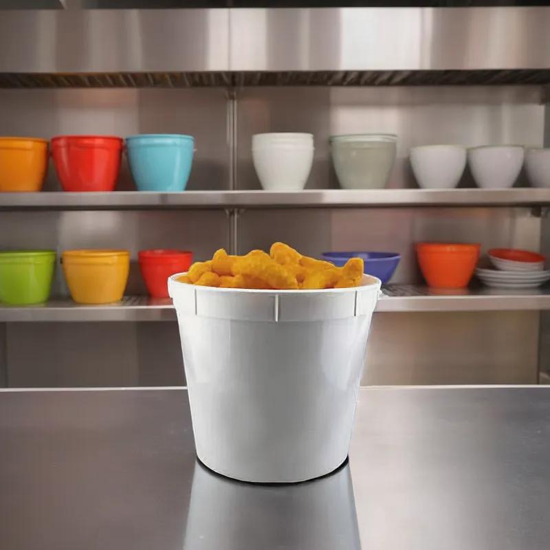 Classic Line Bucket & Tub Base 86 OZ HDPE White Round 200/Case