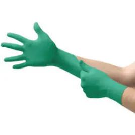 Gloves Medium (MED) 18 IN Green 18MIL Nitrile Rubber Disposable 1/Pair