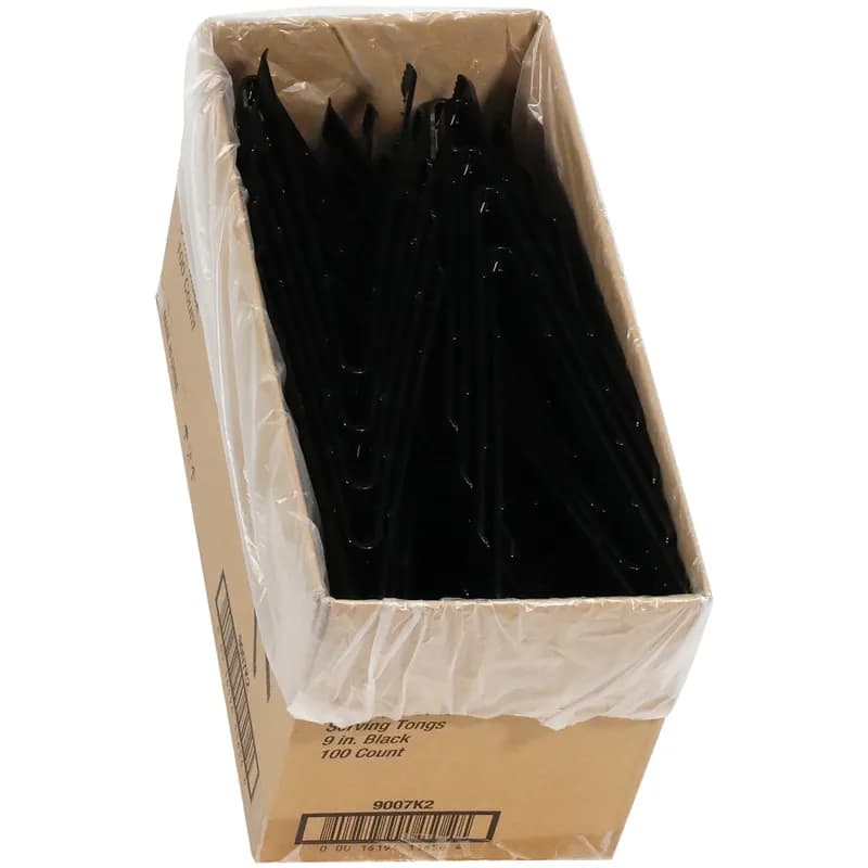 Tongs 9 IN PP Black 100/Case
