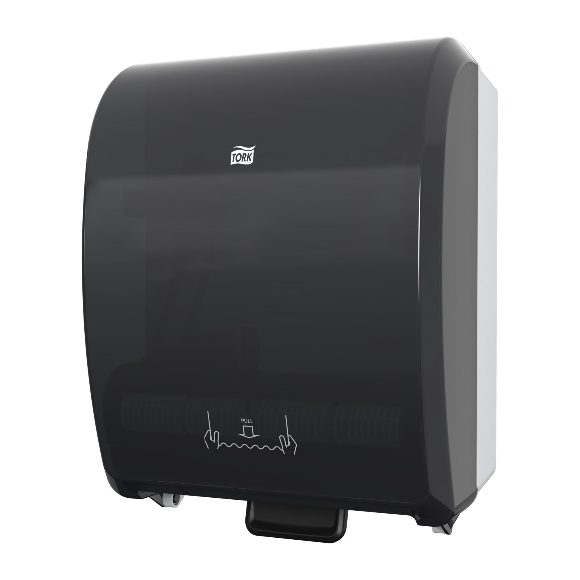 Tork H80 Paper Towel Dispenser 9.32X12.32X15.95 IN Plastic Wall Mount Translucent Black Hard Roll Mechanical 1/Each