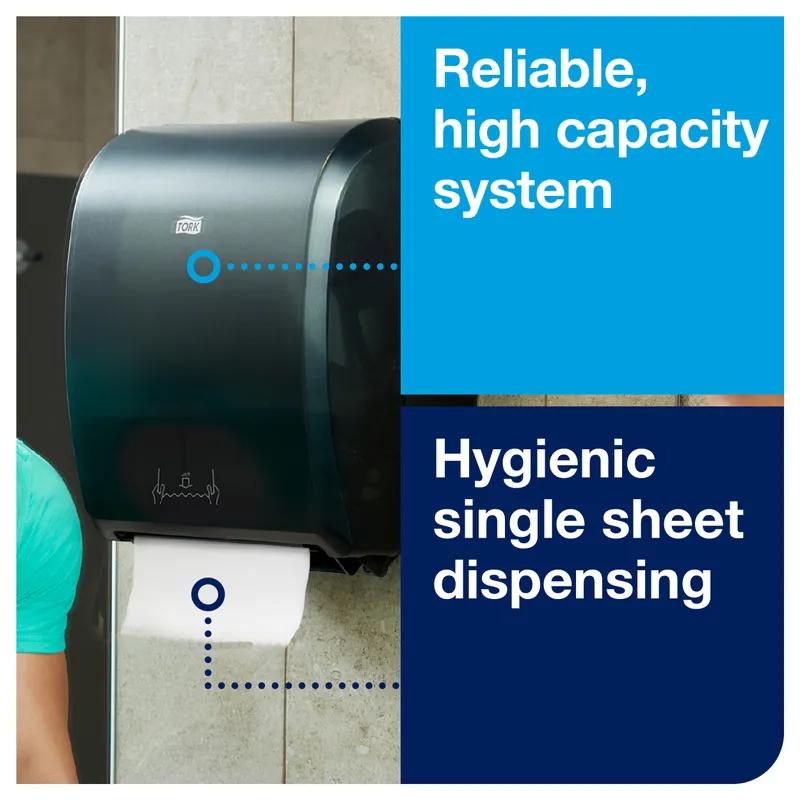 Tork H80 Paper Towel Dispenser 9.32X12.32X15.95 IN Plastic Wall Mount Translucent Black Hard Roll Mechanical 1/Each