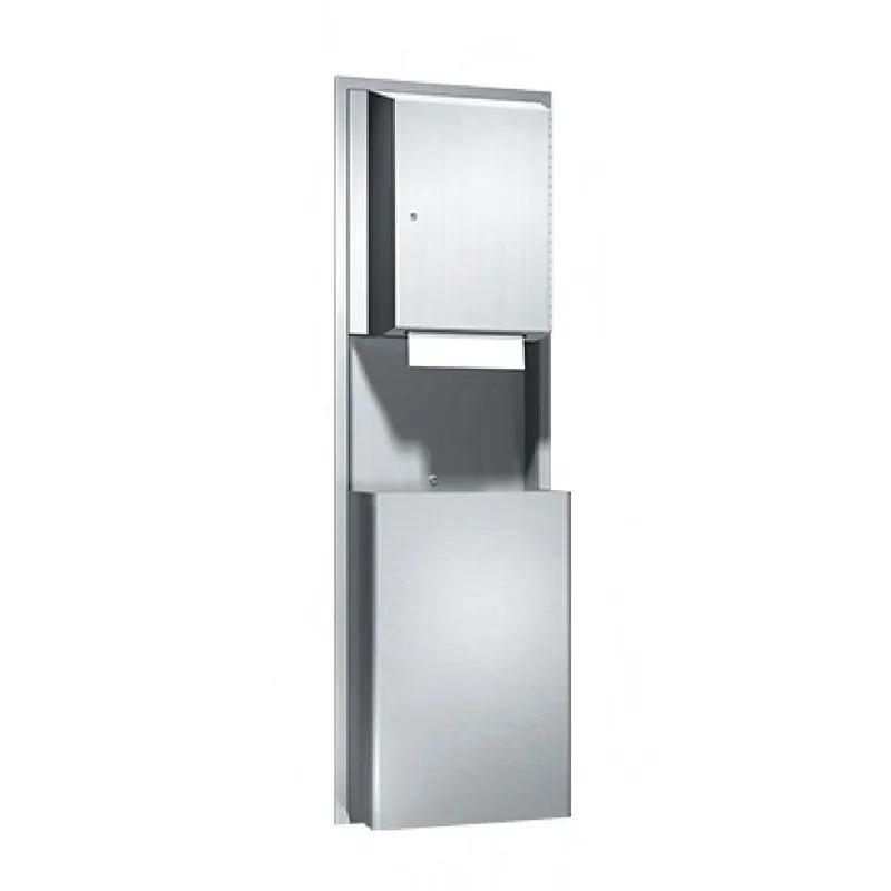 Traditional™ Paper Towel Dispenser 17.25X56X9.25 IN Stainless Steel Recessed With Trash Can 1/Each