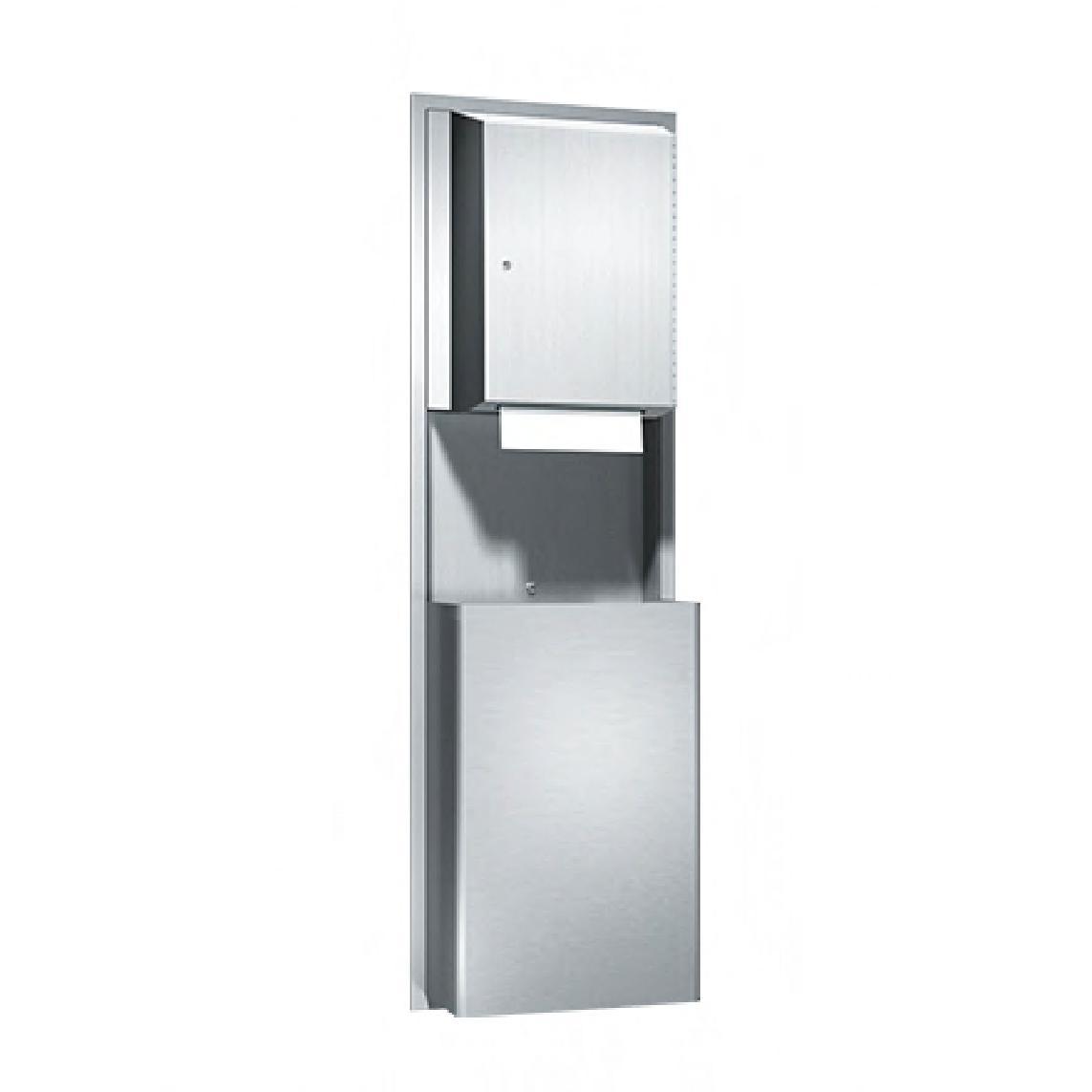 Traditional™ Paper Towel Dispenser 17.25X56X9.25 IN Stainless Steel Recessed With Trash Can 1/Each