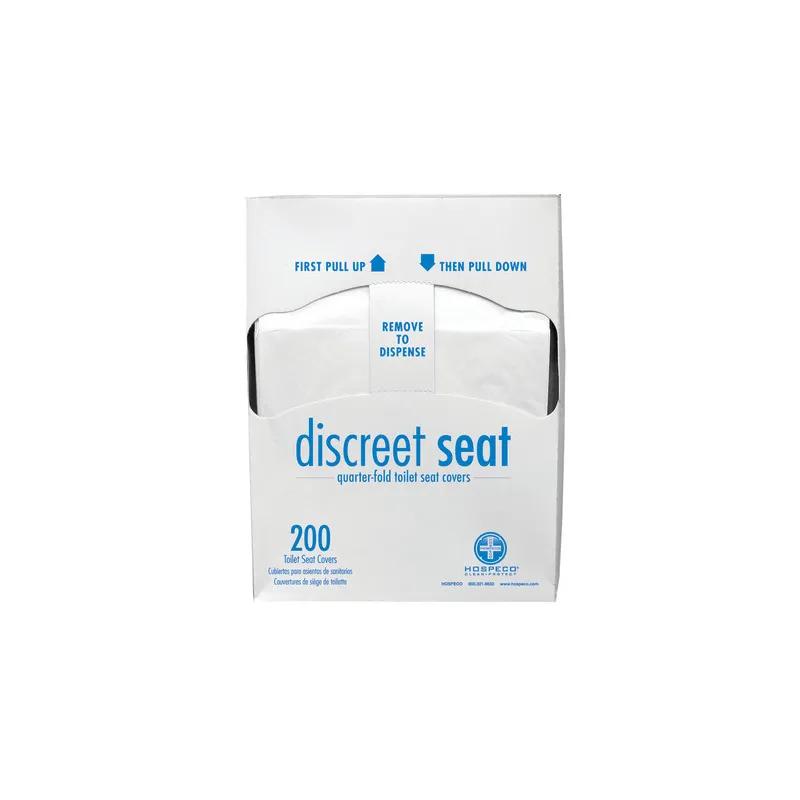Discreet Seat® Toilet Seat Cover White 1/4 Fold 200 Count/Pack 25 Packs/Case 5000 Count/Case