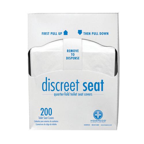 Discreet Seat® Toilet Seat Cover White 1/4 Fold 200 Count/Pack 25 Packs/Case 5000 Count/Case