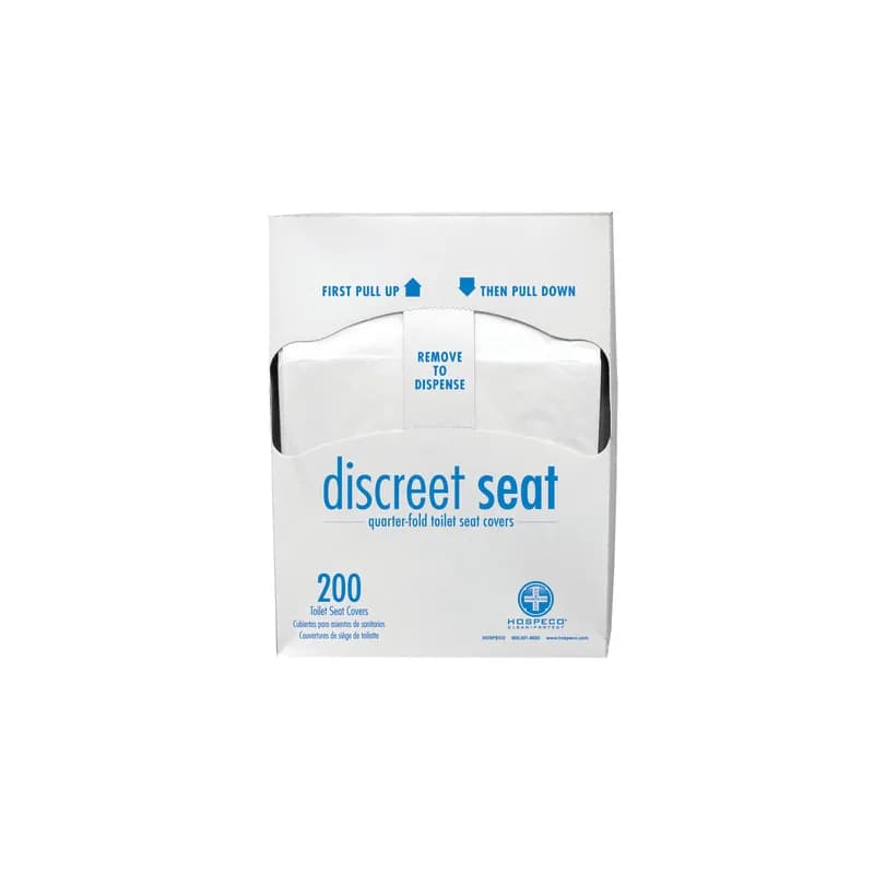 Discreet Seat® Toilet Seat Cover White 1/4 Fold 200 Count/Pack 25 Packs/Case 5000 Count/Case