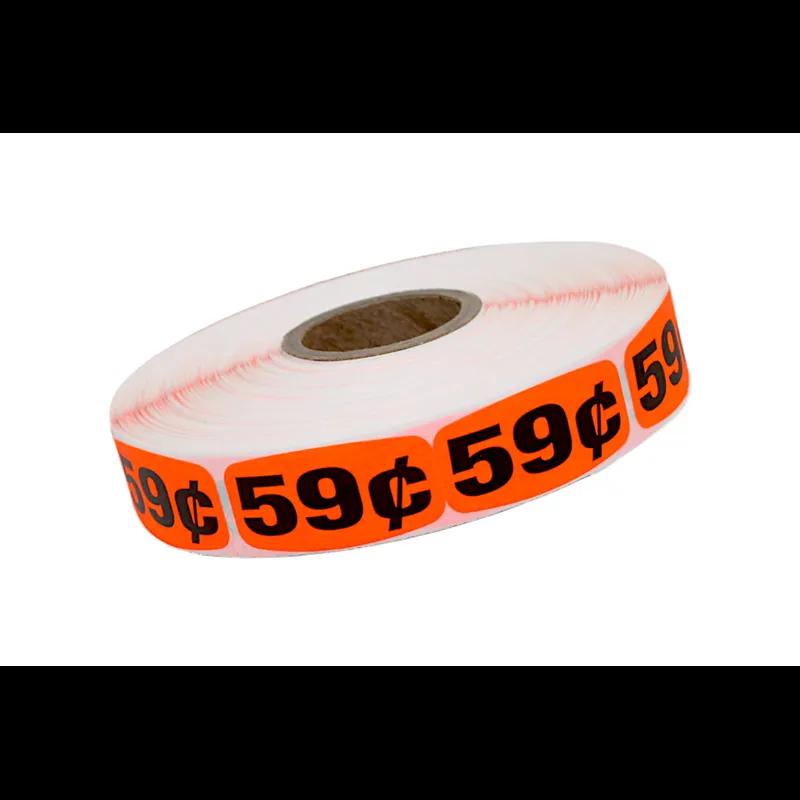 59¢ Price Label 0.625X1.25 IN Black Fluorescent Red Short Oval 1000 Count/Roll 50 Rolls/Case 50000 Count/Case