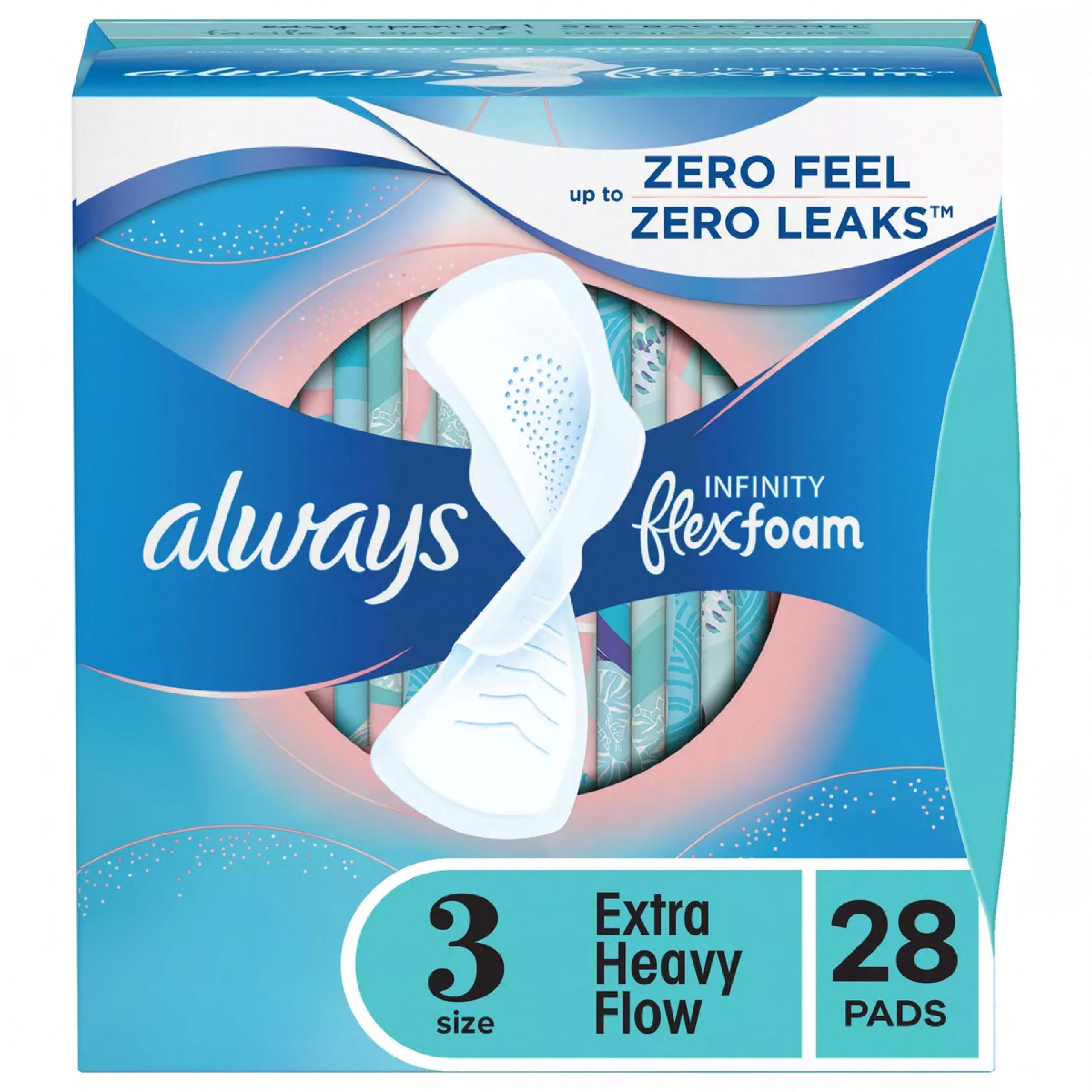 Always® Infinity Pad Size 3 Extra Absorbent 6/Case