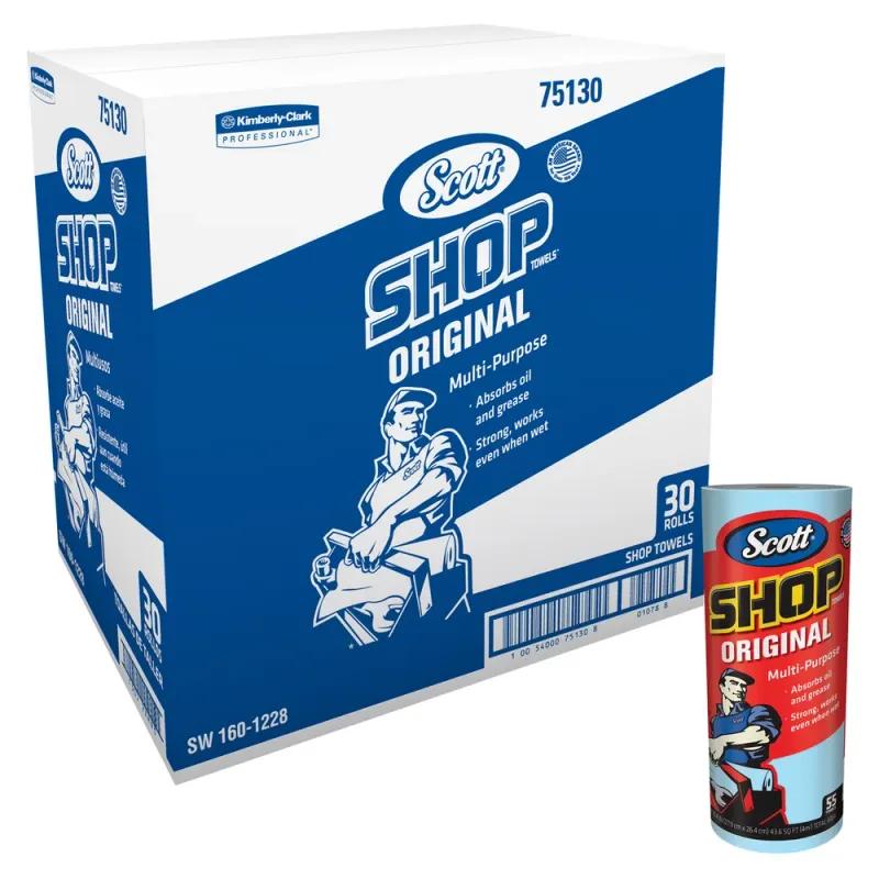 Scott® Shop Towel 11X9.4 IN Paper Blue Roll 55 Sheets/Roll 30 Rolls/Case 1650 Sheets/Case