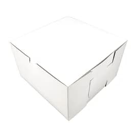 Bakery Box 10X10X6 IN Clay-Coated Kraft Board White Kraft Square Lock Corner Tuck Top 100/Bundle