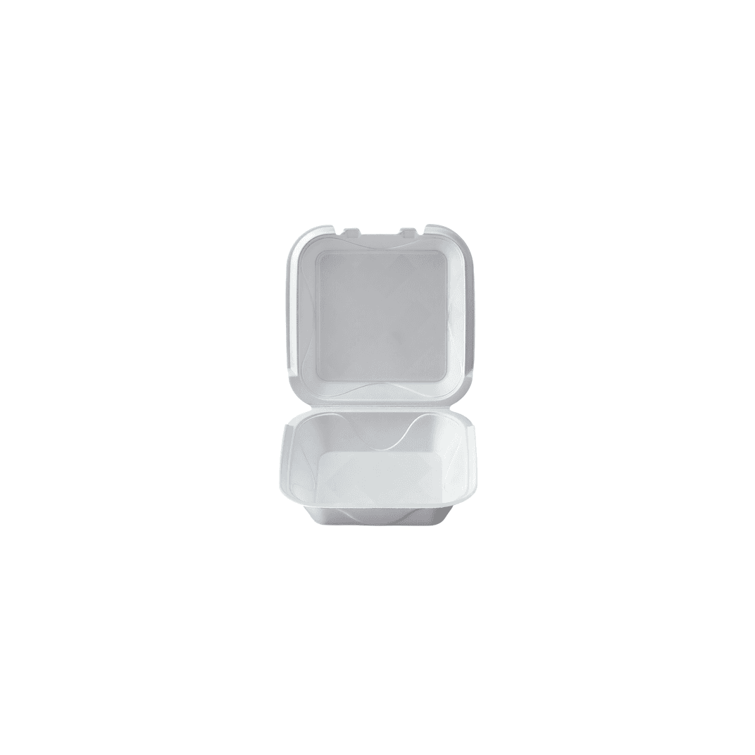 Take-Out Container Hinged Polystyrene Foam White 200/Case