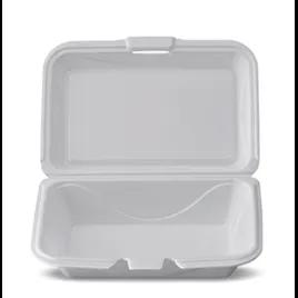 Take-Out Container Hinged 9.25X6.5X2.5 IN Polystyrene Foam Rectangle Shallow 200/Case