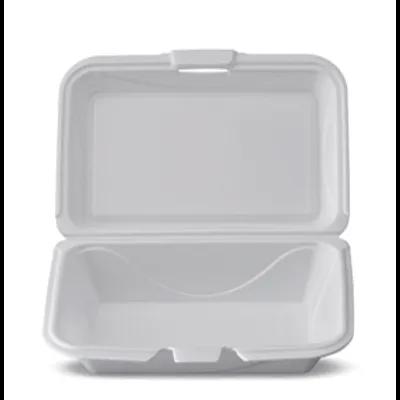 Take-Out Container Hinged 9.25X6.5X2.5 IN Polystyrene Foam Rectangle Shallow 200/Case
