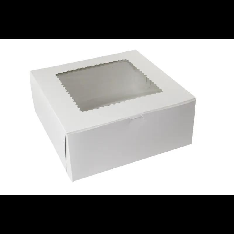 Bakery Box 12X12X5 IN Paperboard White Corner Lock 1-Piece With Window 100/Case