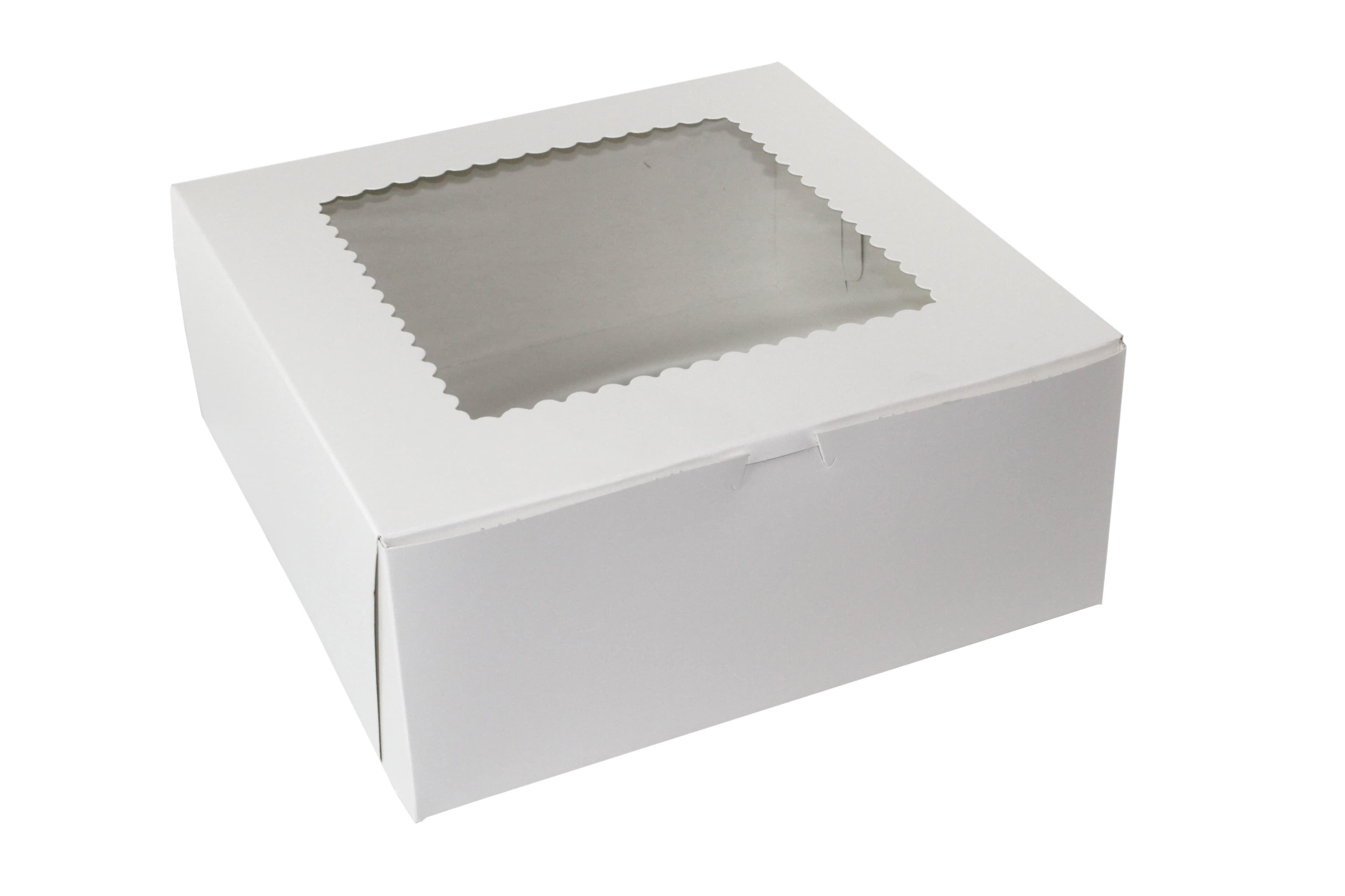 Bakery Box 12X12X5 IN Paperboard White Corner Lock 1-Piece With Window 100/Case