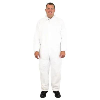 General Purpose Coveralls XXL White Microporous PP With Elastic 25/Case