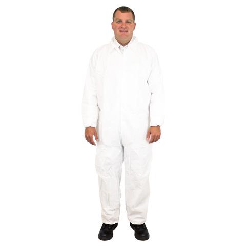 General Purpose Coveralls XXL White Microporous PP With Elastic 25/Case