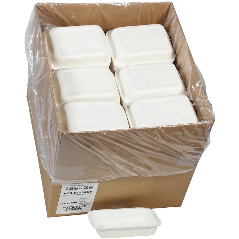Pressware® Take-Out Tray Base 5.4X6.4X1.4 IN Paperboard White Rectangle 500/Case