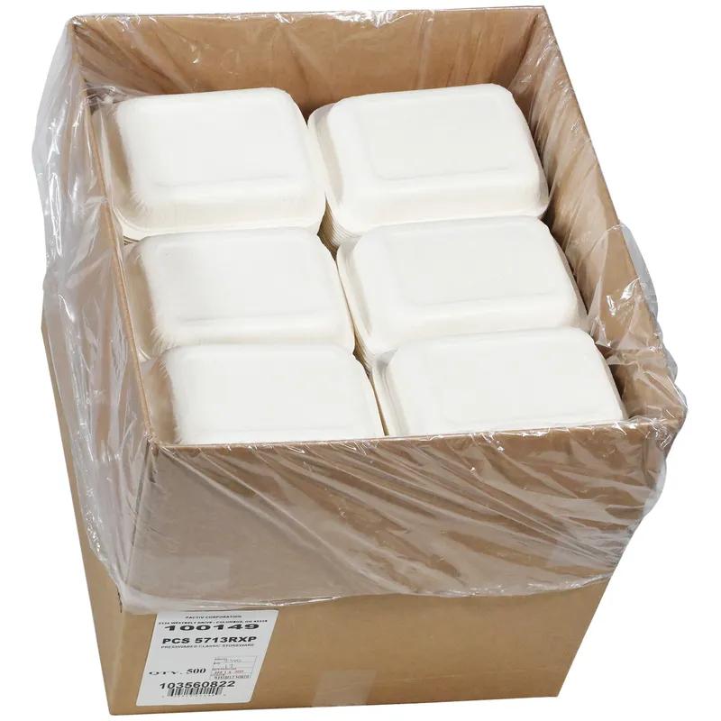 Pressware® Take-Out Tray Base 5.4X6.4X1.4 IN Paperboard White Rectangle 500/Case