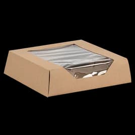 VISIONS Bakery Box 9.43X9.43X2.5 IN Paperboard PET Kraft With Window 100/Case