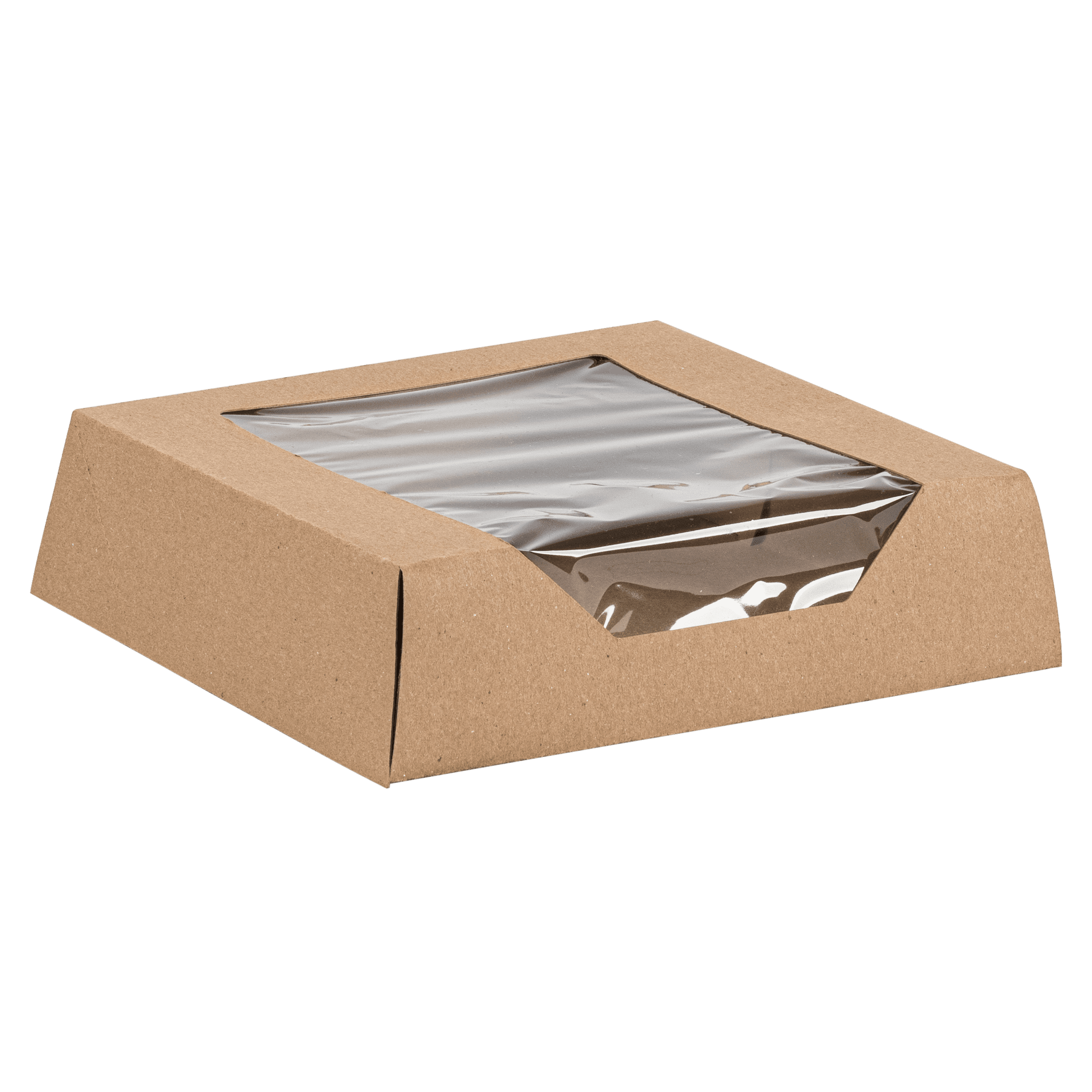 VISIONS Bakery Box 9.43X9.43X2.5 IN Paperboard PET Kraft With Window 100/Case