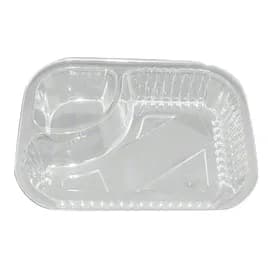 WNA Atrium Nacho Take-Out Tray Base Large (LG) 7.95X6.21X1.53 IN 2 Compartment OPS Clear Rectangle 500/Case