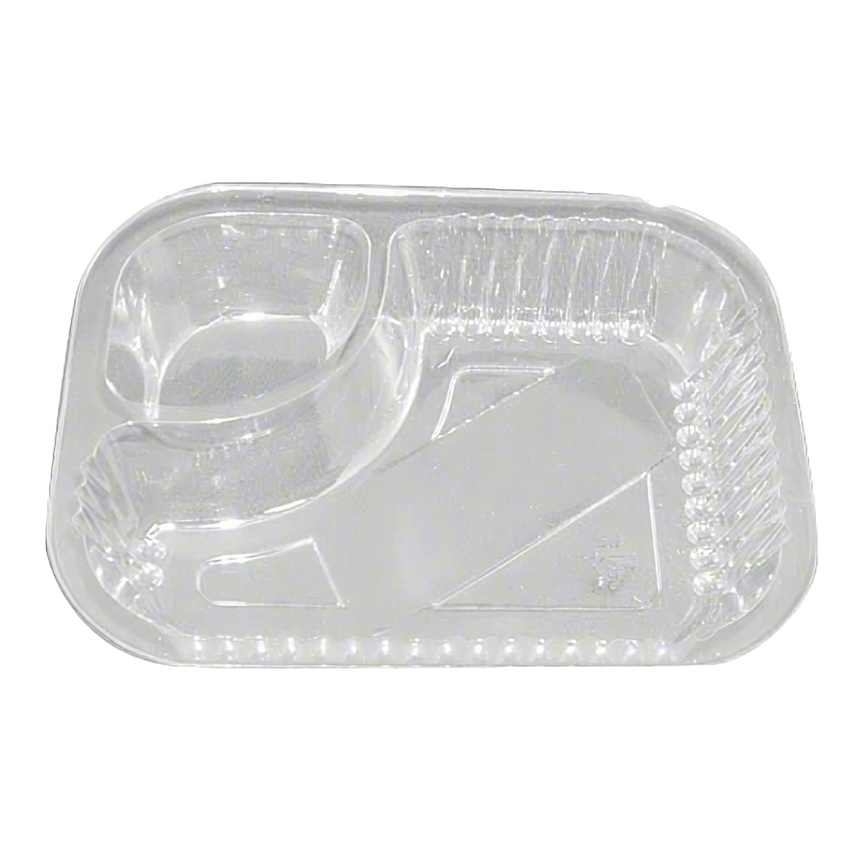 WNA Atrium Nacho Take-Out Tray Base Large (LG) 7.95X6.21X1.53 IN 2 Compartment OPS Clear Rectangle 500/Case